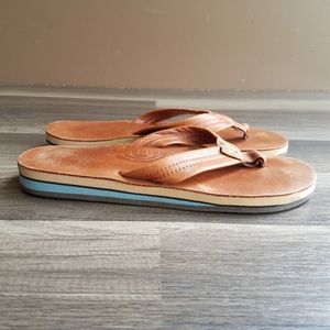 Rainbow Double Arch Leather Sandals